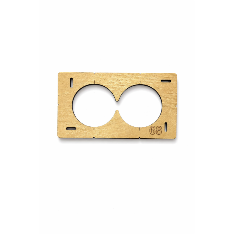 Template for flush-mounted boxes 2 holes Ø68 mm