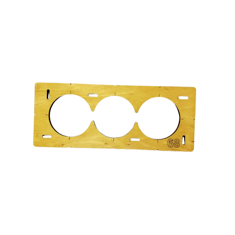 Template for flush-mounted boxes 3 holes Ø68mm