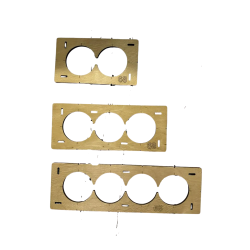 Template for flush-mounted boxes 3 holes Ø68mm