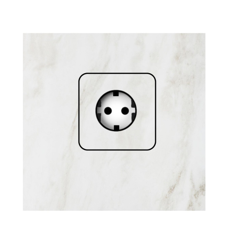 Verborgen stopcontact (SCHUKO) voor lichtgekleurde tegels Set 1st
