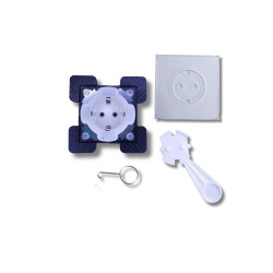 Hidden socket (SCHUKO) for light-colored tiles Set 1pc