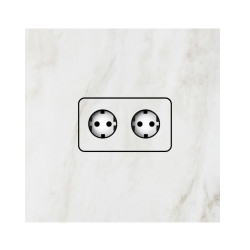 Verborgen dubbele stopcontact (SCHUKO) voor lichtgekleurde tegels Set 1st
