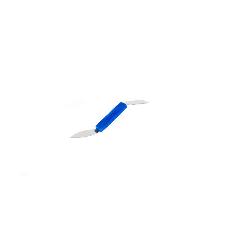 Universele dubbelzijdige spatel 0,8 mm, kunststof handvat