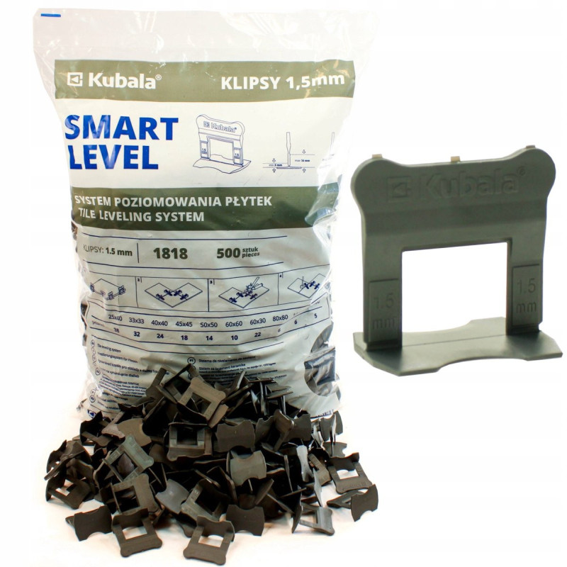SMART LEVEL clips 1.5 mm– XXL PACKAGE – package of 500 pieces.