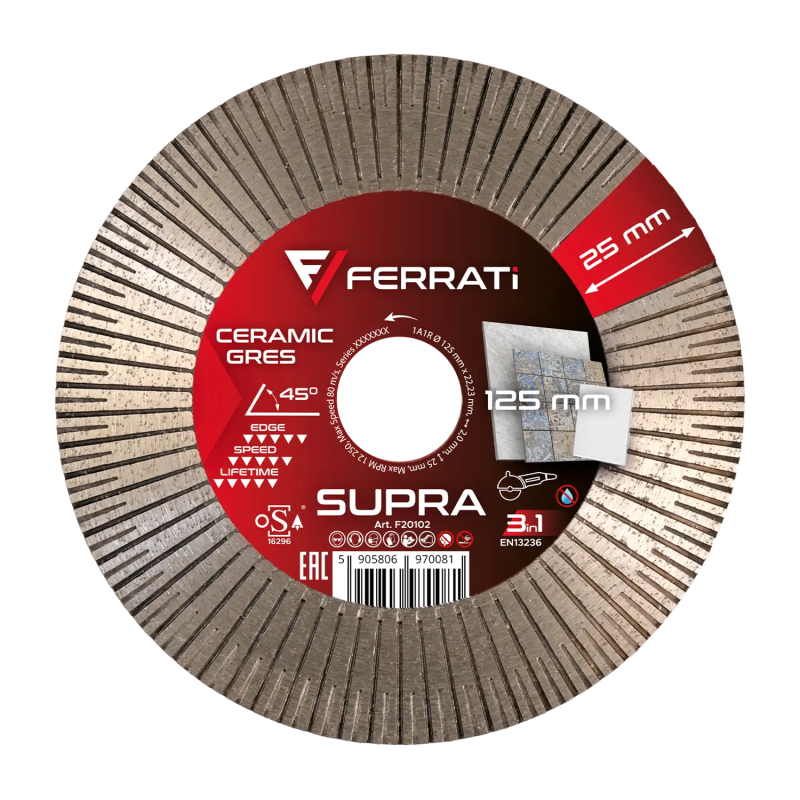 Diamond cutting and grinding shield 125mm supra